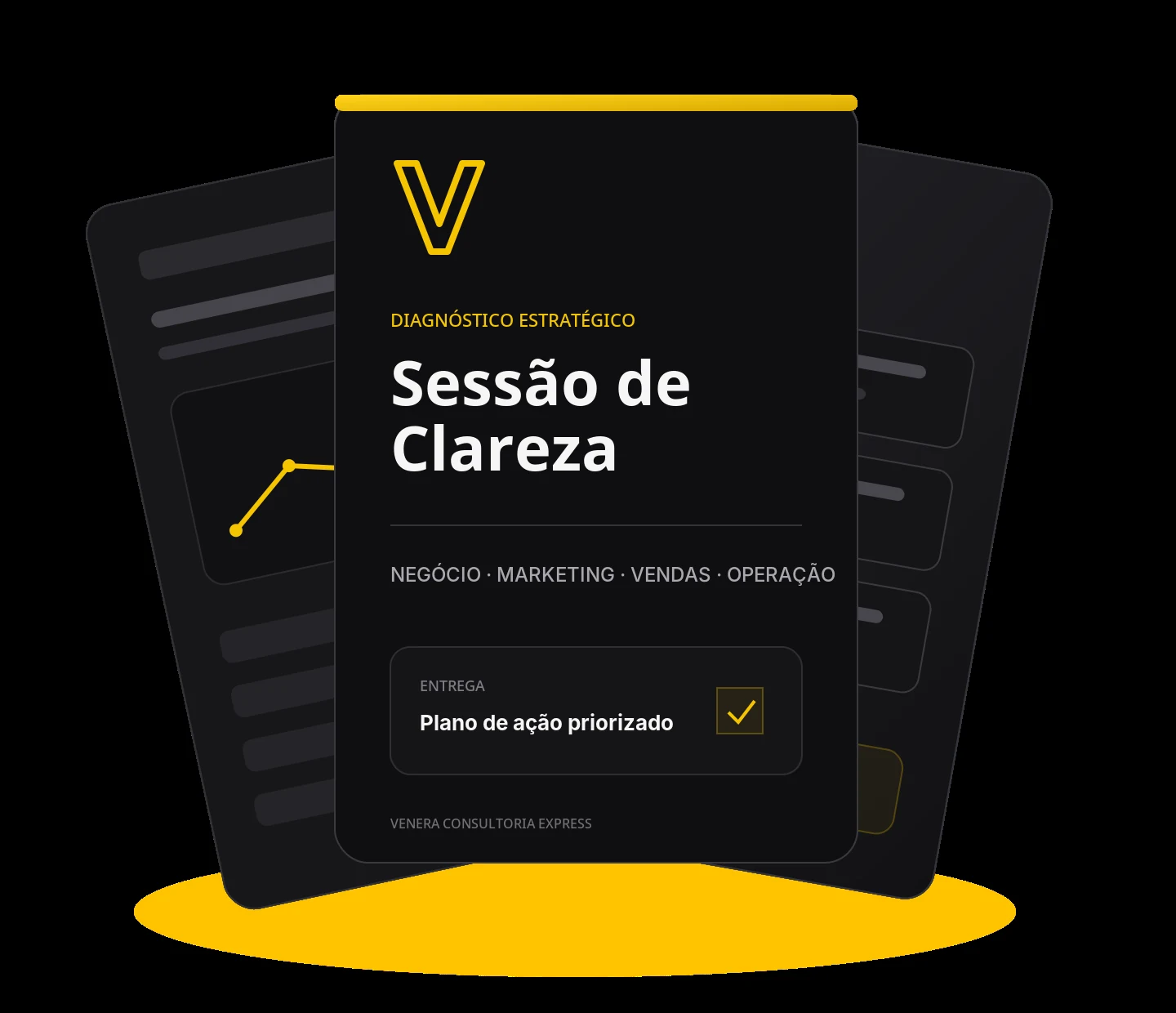 Mockup conceitual do relatório final do Diagnóstico Venera